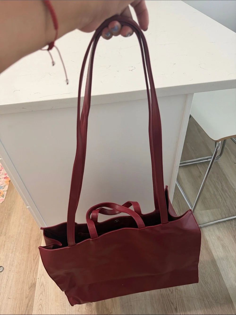 Telfar Large Embossed T Logo Tote - Burgundy